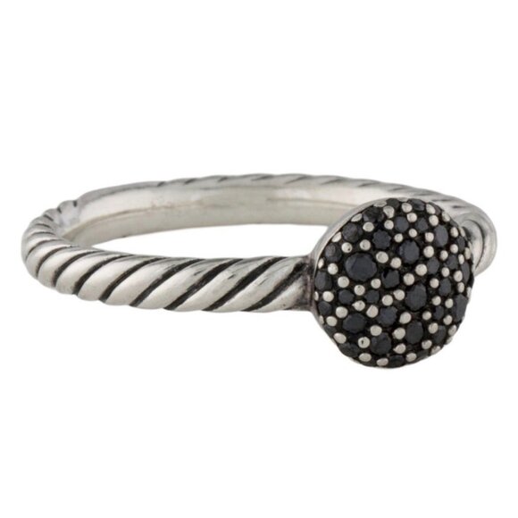 DAVID YURMAN DIAMOND 0.28 CTW STERLING SILVER 925 PETITE CABLE RING - Picture 3 of 8